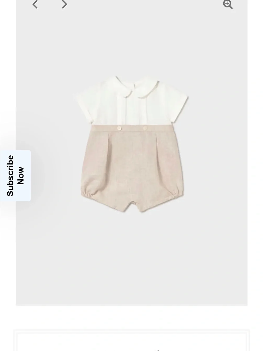 Mayoral Boys’ Two Toned Collared Cotton and Linen One Piece
